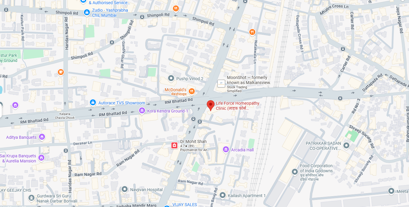 Life Force Homeopathy Clinic location map — Borivali, Mumbai